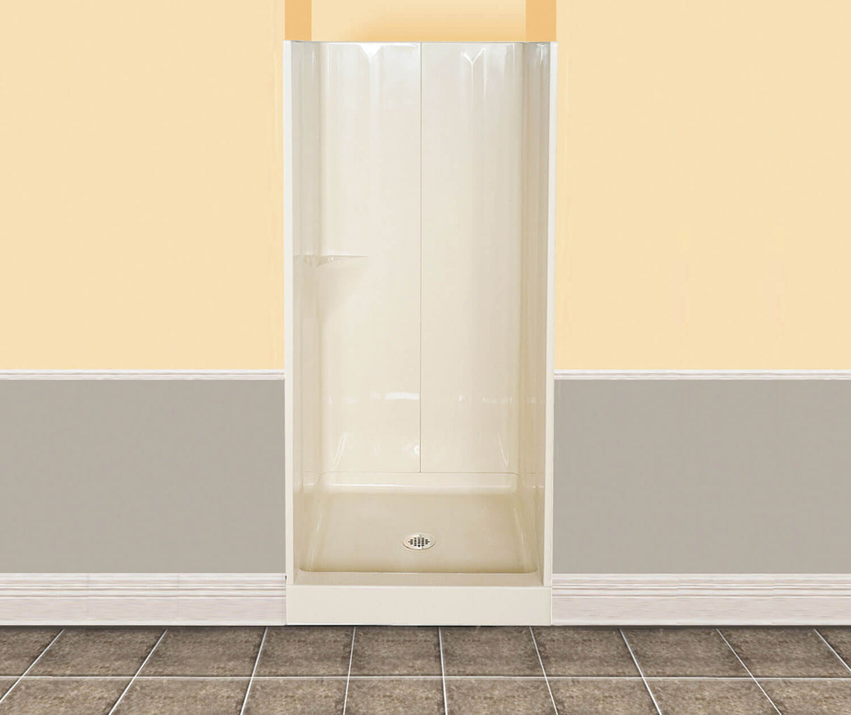 MAAX 103006-000-002-000 32SKD 32 x 34 AcrylX Alcove Center Drain Three-Piece Shower in White