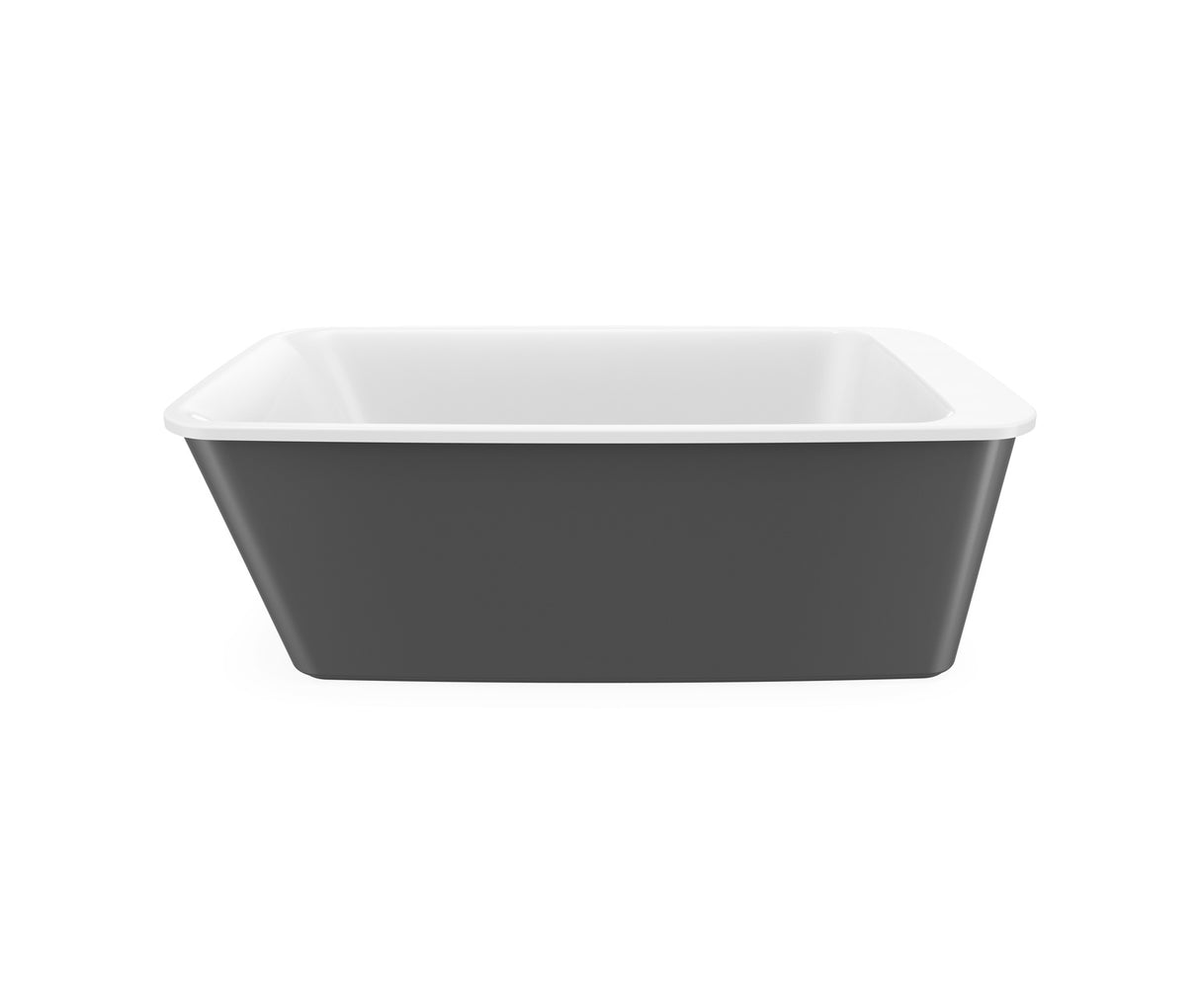 MAAX 105798-000-001-107 Lounge AcrylX Freestanding End Drain Bathtub in White with Thundey Grey Skirt