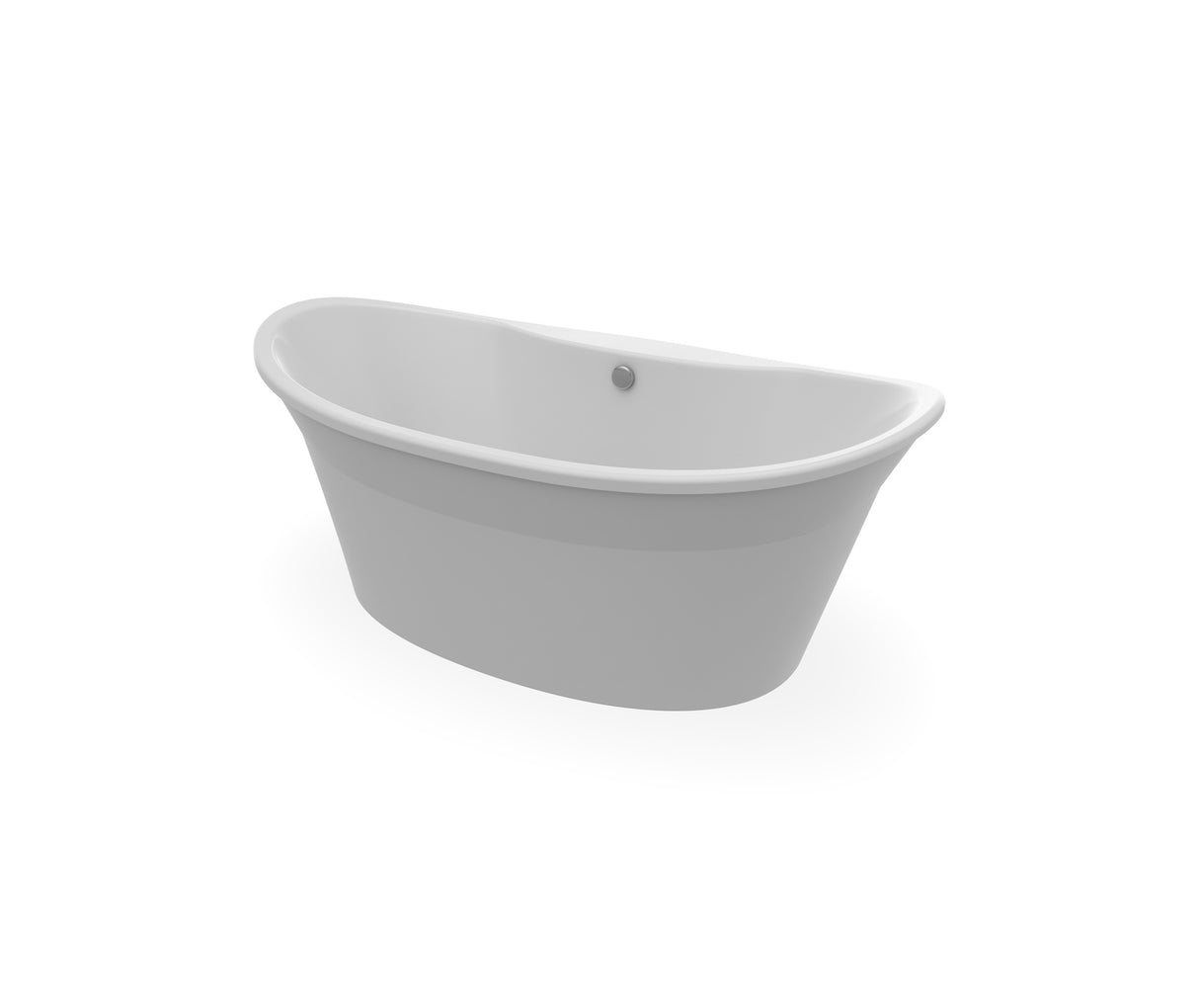 MAAX 106151-000-002-128 Orchestra 6636 AcrylX Freestanding Center Drain Bathtub in White with Sterling Silver Skirt