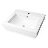 ALFI brand ABC701 White 24" Rectangular Semi Recessed Ceramic Sink with Faucet Hole