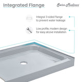 Voltaire 60 x 36 Single-Threshold, Right-Hand Drain, Shower Base in Grey