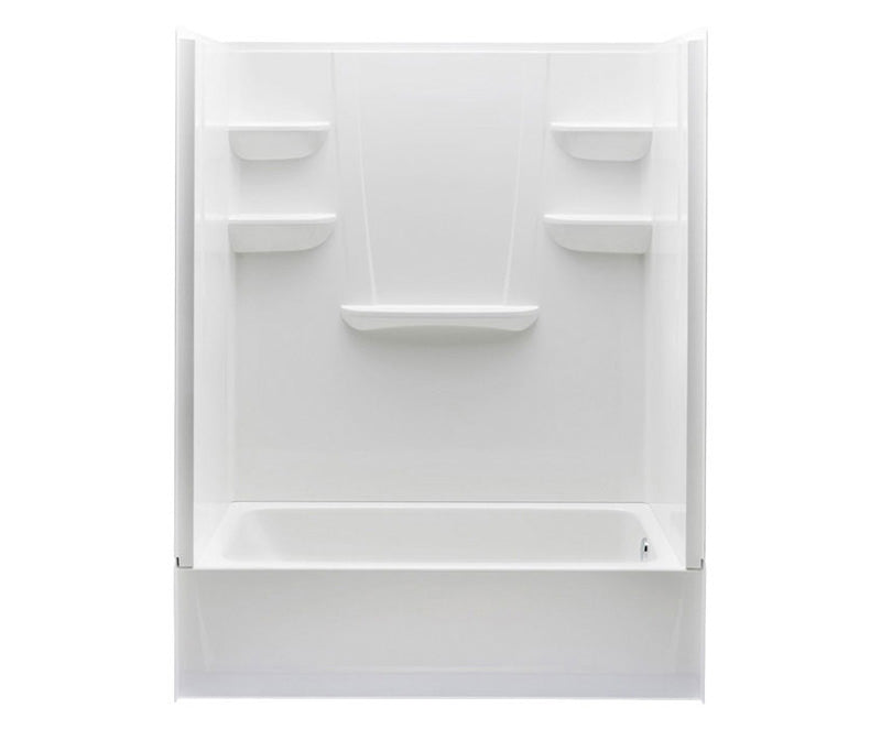 Swanstone VP6030CTSAL/R 60 x 30 Solid Surface Alcove Right Hand Drain Four Piece Tub Shower in White VP6030CTSAR.010