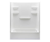 Swanstone VP6030CTSAL/R 60 x 30 Solid Surface Alcove Right Hand Drain Four Piece Tub Shower in White VP6030CTSAR.010