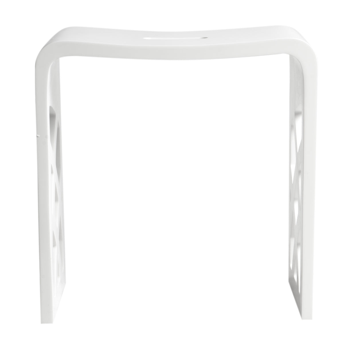 Designer White Matte Solid Surface Resin Bathroom / Shower Stool