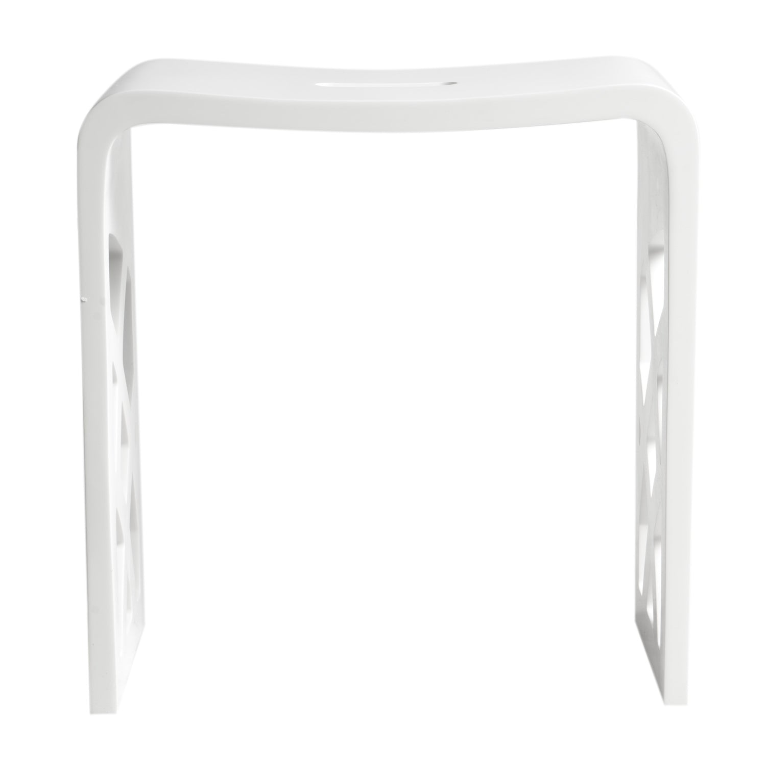 Designer White Matte Solid Surface Resin Bathroom / Shower Stool