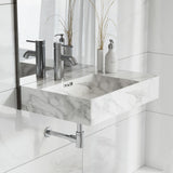 St. Tropez 24" Left Side Faucet Wall-Mount Bathroom Sink in White Marble