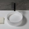 15" Round White Matte Solid Surface Resin Sink