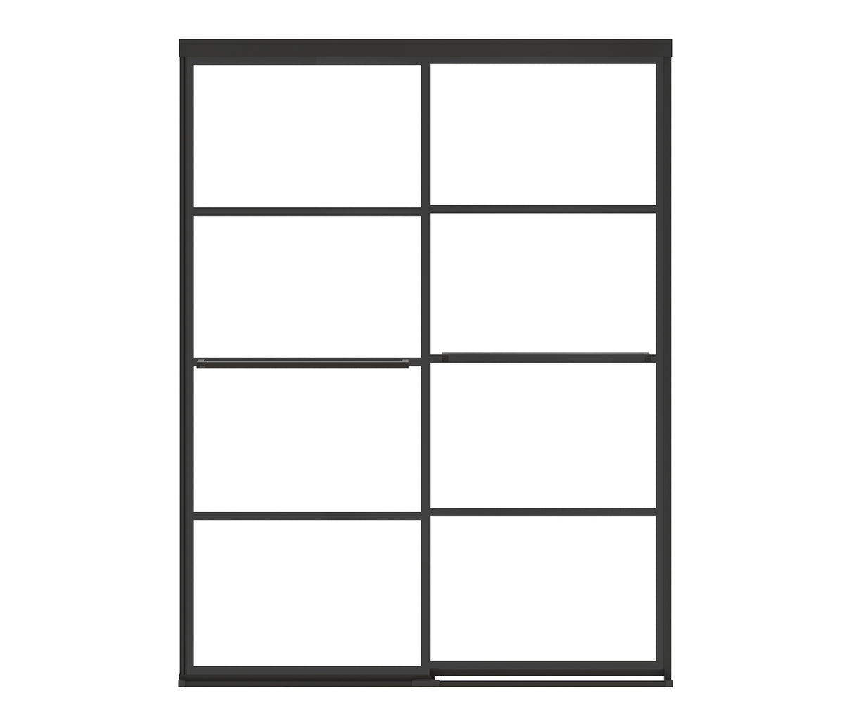 MAAX 135332-972-340-000 Incognito 76 Shaker 56-59 x 76 in. 8mm Bypass Shower Door for Alcove Installation with Shaker glass in Matte Black