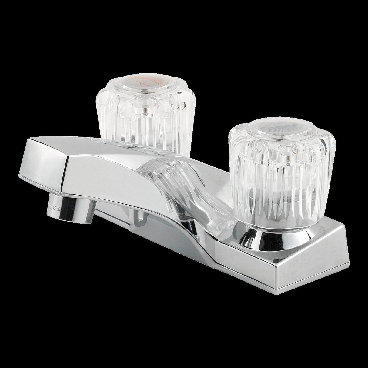 Pfirst Series 2-Handle 4" Centerset Bathroom Faucet with Blade Knobs in Polished Chrome