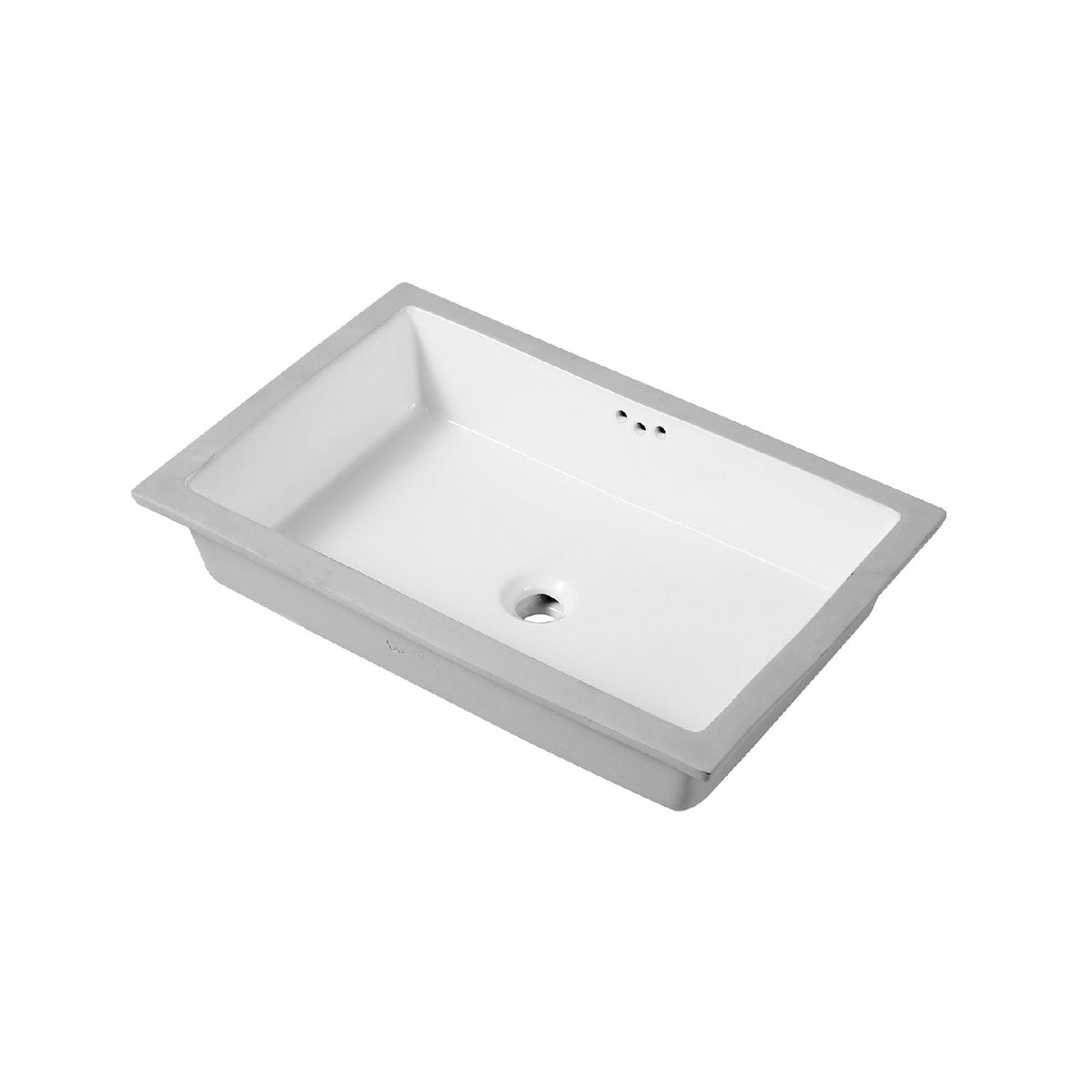 DAX Ceramic Single Bowl Undermount Bathroom Basin, Glossy White BSN-2814