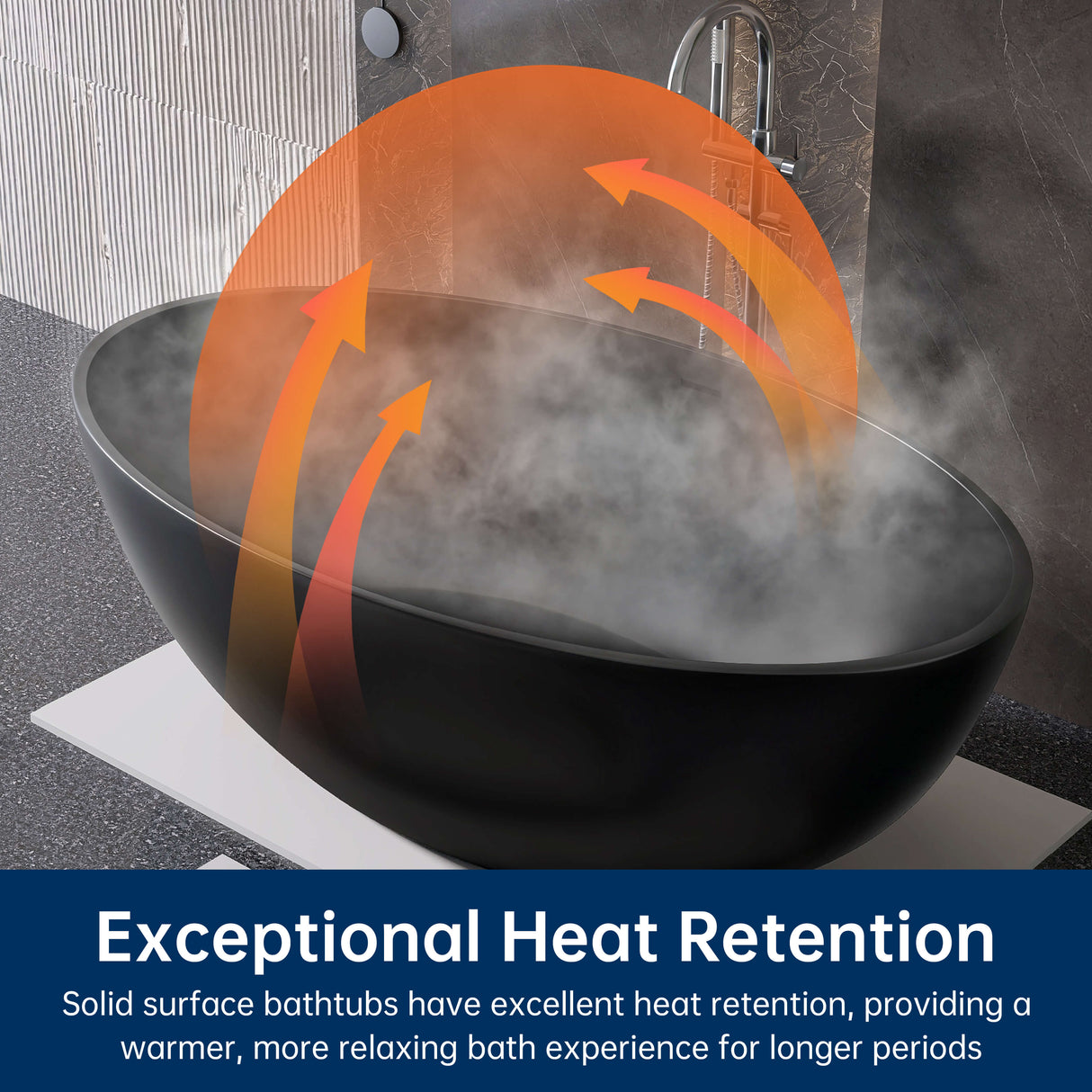 New England Home Goods Malibu 67" Freestanding Tub in White - Stone Resin Solid Surface