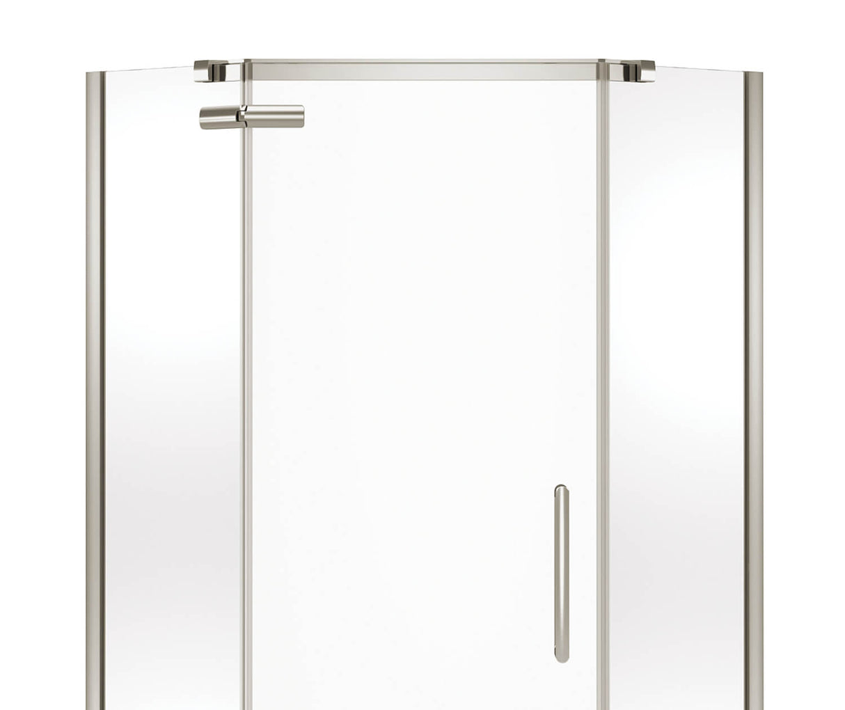 MAAX 137300-900-305-000 Hana Neo-angle 38 x 38 x 75 in. 8mm Pivot Shower Door for Corner Installation with Clear glass in Brushed Nickel