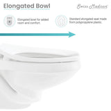 Sirene Wall-Hung Commercial Elongated Top Flush Spud Flushometer Toilet Bowl