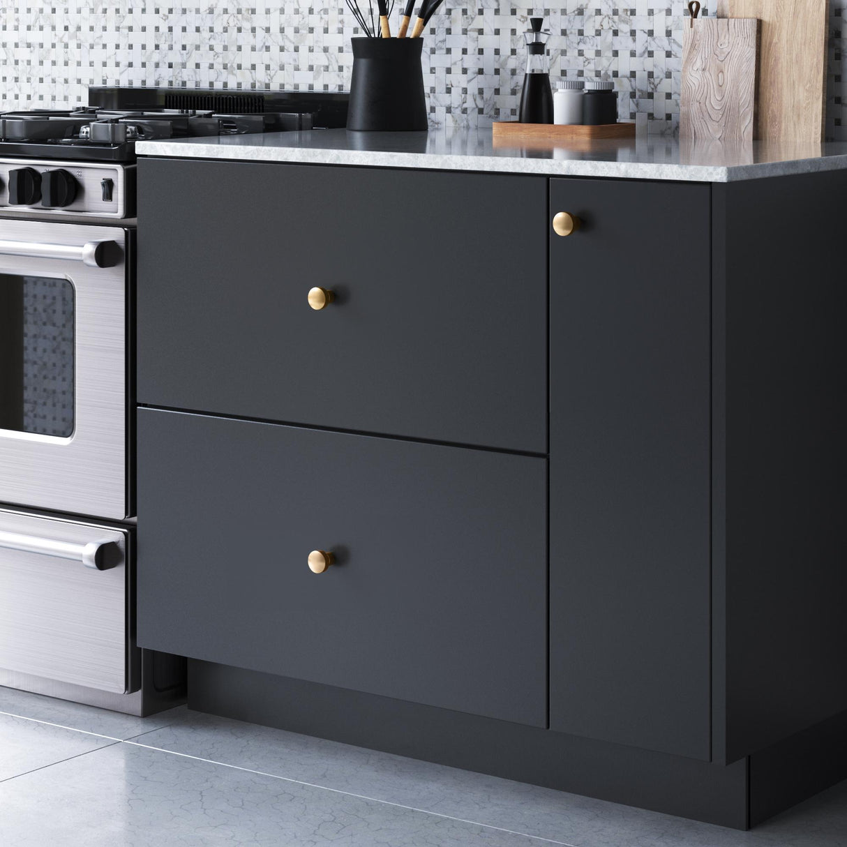 Atlas Homewares Lennox Knob 1 1/4 Inch Warm Brass