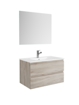 DAX Pasadena Engineered Wood and Porcelain Onix Basin Vanity Cabinet, 32", Pine DAX-PAS013212-ONX