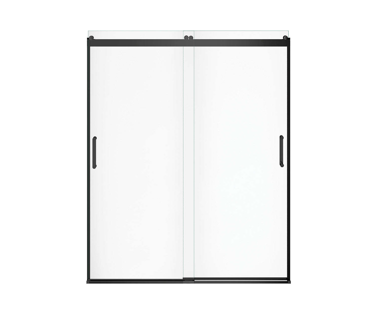 MAAX 136694-900-340-000 Revelation Round 56-59 x 70 ½-73 in. 8mm Bypass Shower Door for Alcove Installation with Clear glass in Matte Black