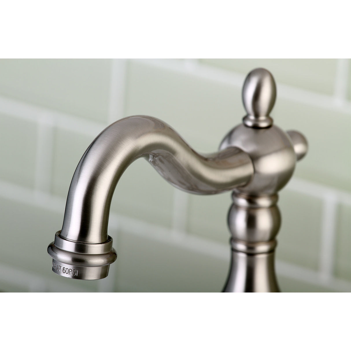 Kingston Brass KS7978AL English Country Bridge Bathroom Faucet with Brass Pop-Up, Brushed Nickel