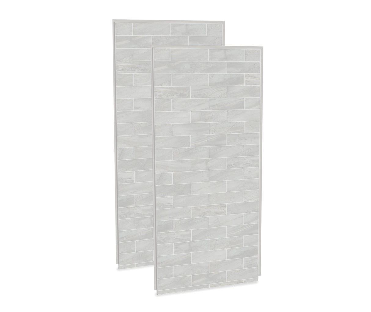 MAAX 103388-312-504 Utile 3636 Composite Direct-to-Stud Two-Piece Corner Shower Wall Kit in Organik Permafrost