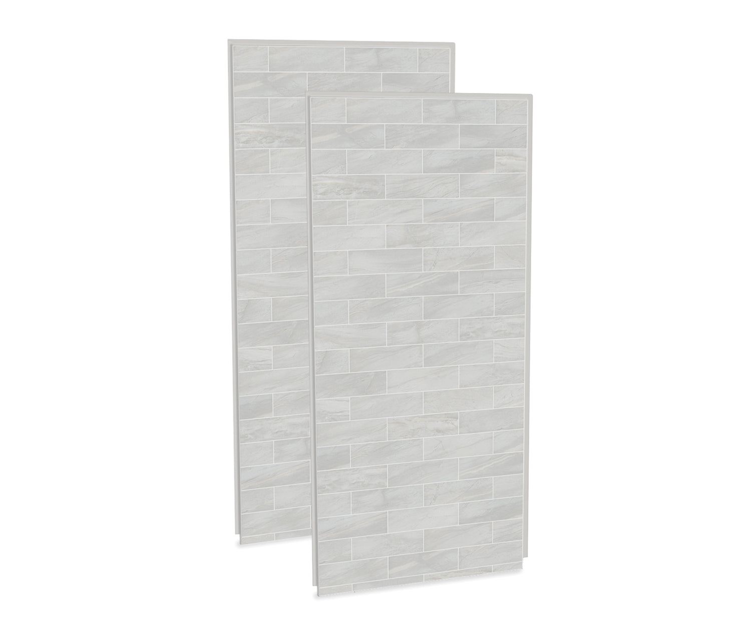MAAX 103388-312-504 Utile 3636 Composite Direct-to-Stud Two-Piece Corner Shower Wall Kit in Organik Permafrost