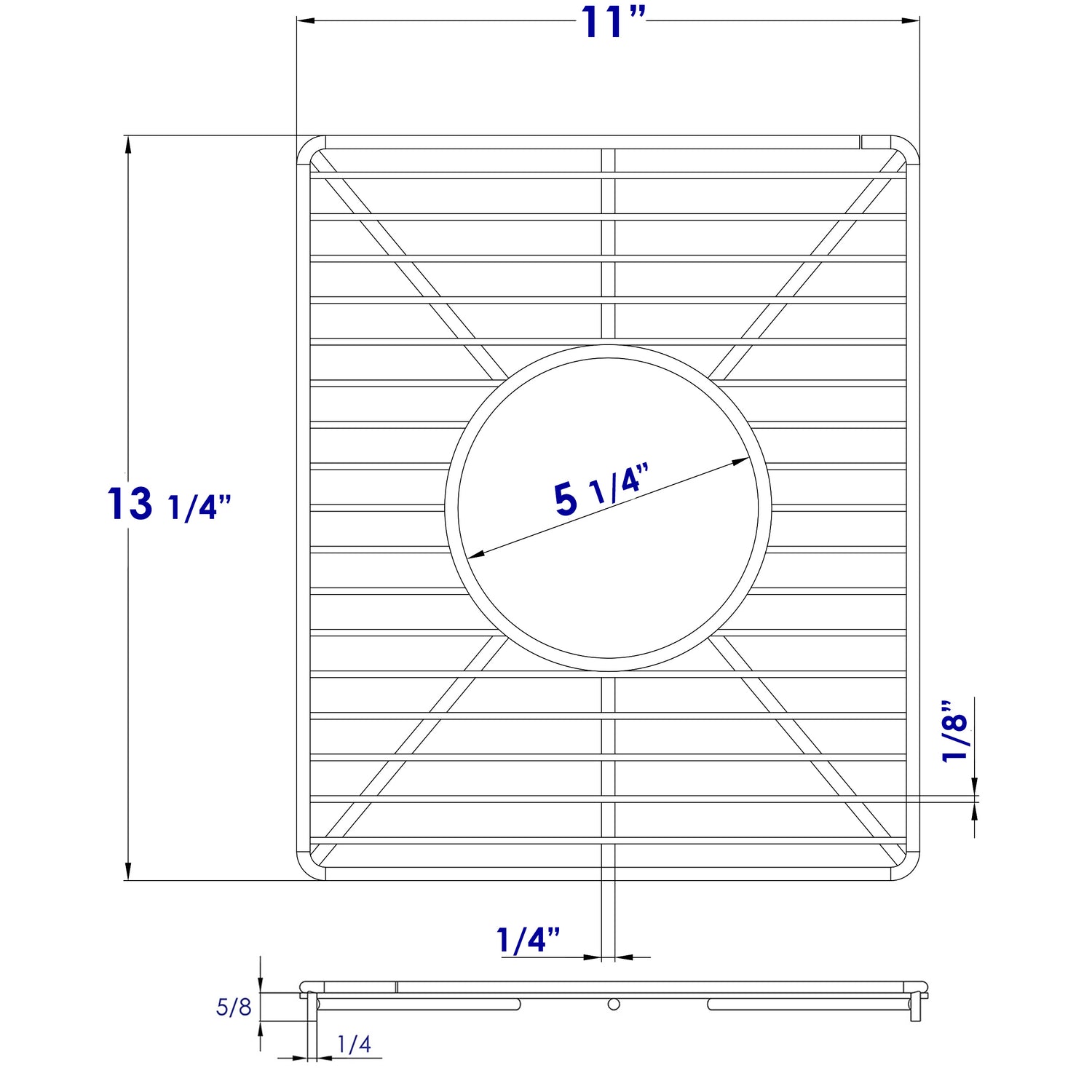 Stainless steel kitchen sink grid for small side of AB3618DB. AB3618ARCH