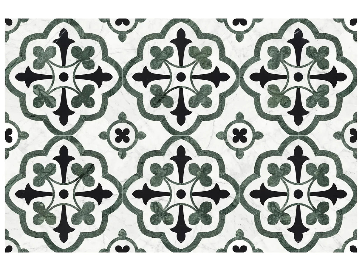 Anatolia Tile Utopio Fleur Blush Honed Natural Stone Waterjet Mosaic 5001-0411-0 Fleur Pine - premium natural stone mosaic tile from Anatolia Tile, available at PoshHaus showroom in Keene, NH