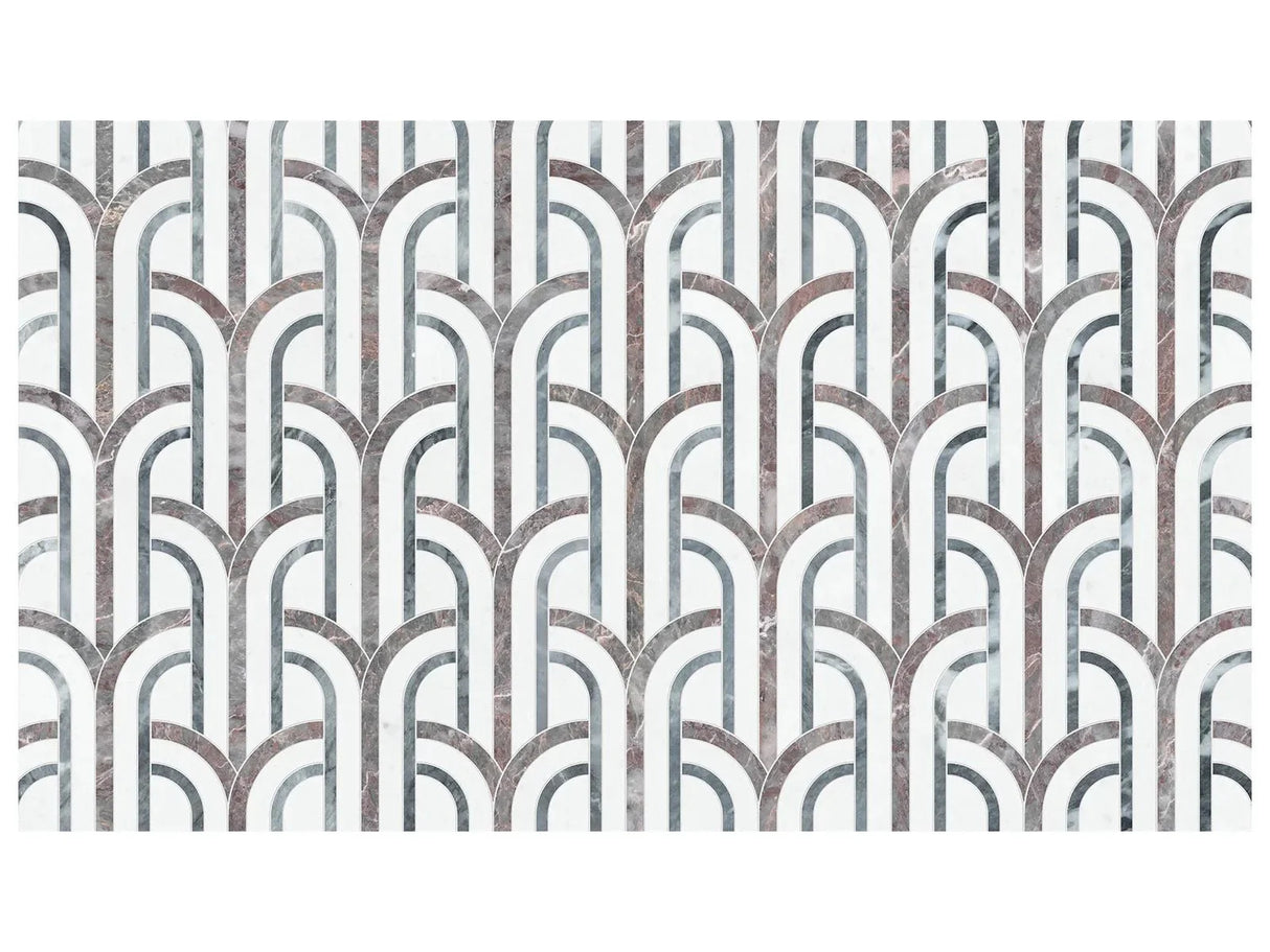 Anatolia Tile Utopio Florence Blush Honed Natural Stone Waterjet Mosaic 5001-0398-0 Florence Blush - premium natural stone mosaic tile from Anatolia Tile, available at PoshHaus showroom in Keene, NH