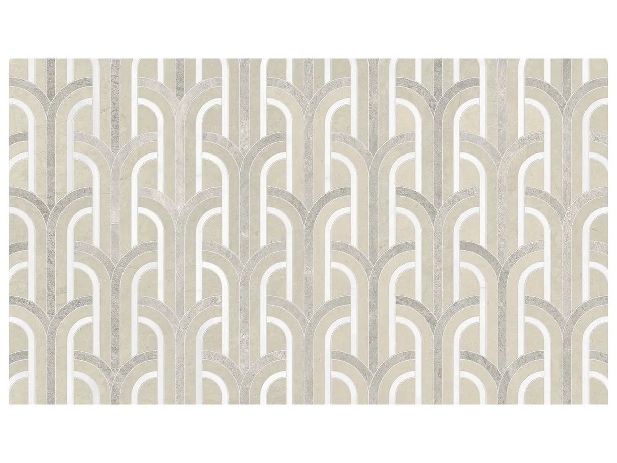 Anatolia Tile Utopio Florence Clay Honed Natural Stone Waterjet Mosaic 5001-0400-0 Florence Clay - premium natural stone mosaic tile from Anatolia Tile, available at PoshHaus showroom in Keene, NH