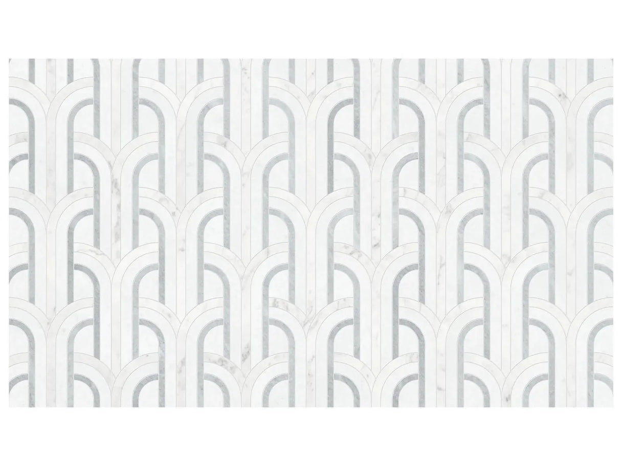 Anatolia Tile Utopio Florence Dove Honed Natural Stone Waterjet Mosaic 5001-0396-0 Florence Dove - premium natural stone mosaic tile from Anatolia Tile, available at PoshHaus showroom in Keene, NH