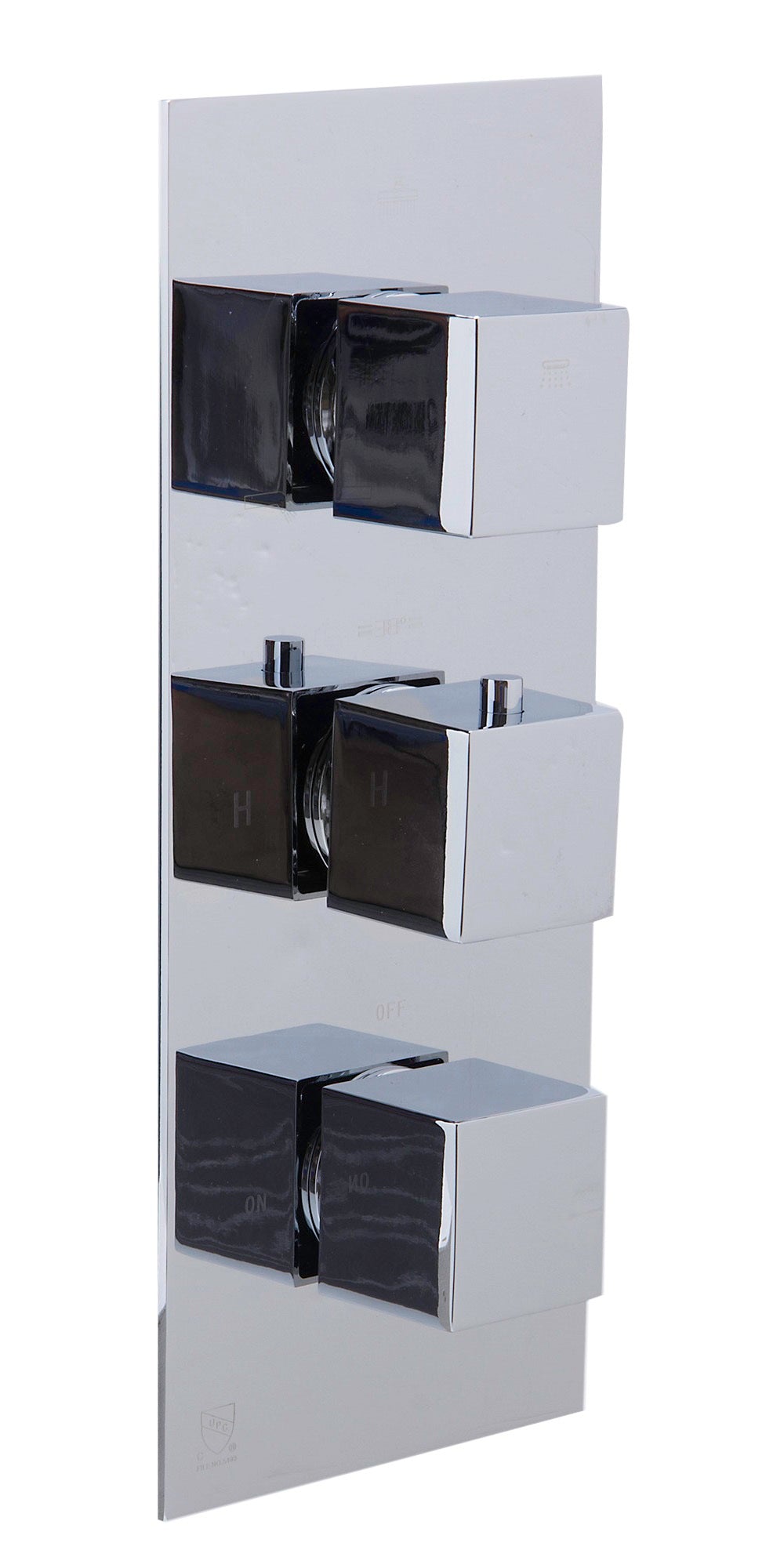 ALFI brand AB2801-PC Polished Chrome Concealed 3-Way Thermostatic Valve Shower Mixer Square Knobs