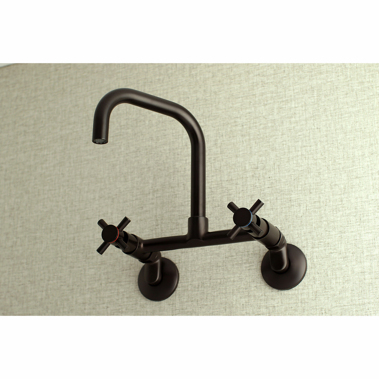 Kingston Brass KS413ORB Concord 8-Inch Adjustable Center Wall Mount Kitchen Faucet, Oil Rubbed Bronze