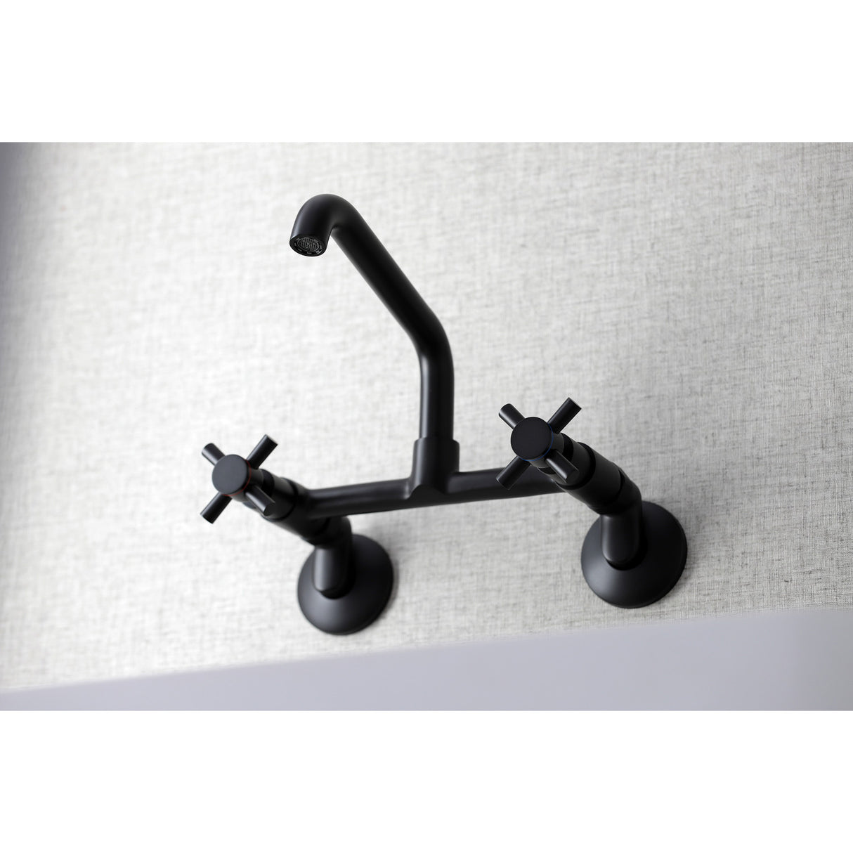 Kingston Brass KS423MB Concord Two-Handle Wall-Mount Kitchen Faucet, Matte Black