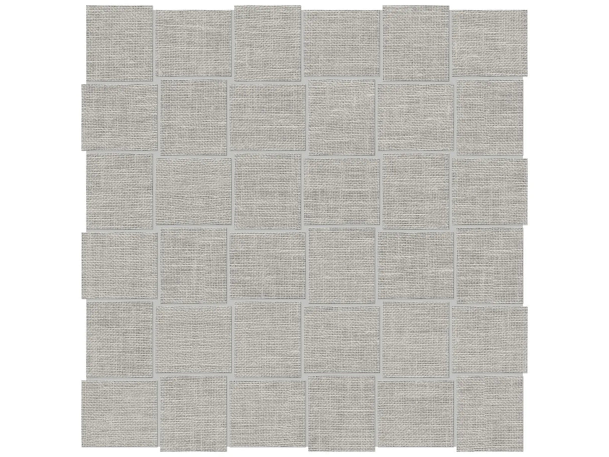 Anatolia Tile 2X2 Basketweave Belgian Linen Fog Porcelain Mosaics. 1 Sheet = .96 Sq. Ft. 4501-0028-1 (69-568) Fog Basketweave 2x2 - premium natural stone mosaic tile from Anatolia Tile, available at PoshHaus showroom in Keene, NH