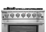 Forno 3-Piece Pro Appliance Package - 36-Inch Gas Range, French Door Refrigerator, and Dishwasher in Stainless Steel