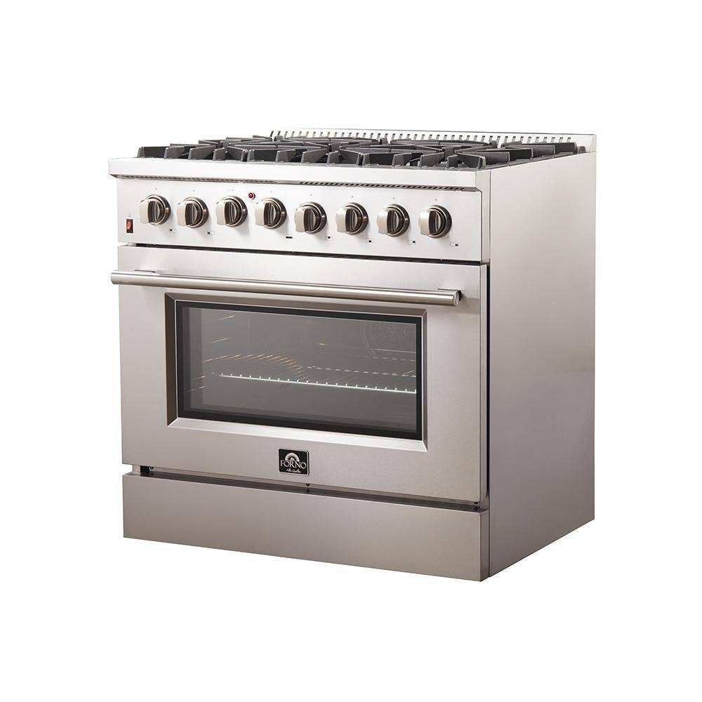Forno 36-Inch Galiano Dual Fuel Range with 6 Gas Burners, 240v Electric Convection Oven (FFSGS6156-36)