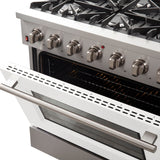 Forno 36-Inch Galiano Gas Range with 6 Gas Burners and Convection Oven in Stainless Steel with White Door (FFSGS6244-36WHT)
