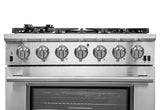 Forno 4-Piece Pro Appliance Package - 36-Inch Gas Range, 56-Inch Pro-Style Refrigerator, Microwave Drawer, & 3-Rack Dishwasher in Stainless Steel