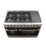 Forno 48-Inch Galiano Gas Range with 8 Gas Burners and Convection Oven in Stainless Steel with Black Door (FFSGS6244-48BLK)