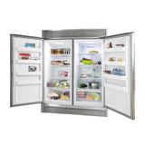 Forno 3-Piece Appliance Package - 30-Inch Gas Range, 56-Inch Pro-Style Refrigerator & Wall Mount Hood in Stainless Steel