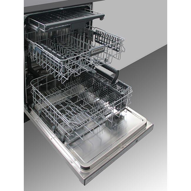 Forza 24-Inch Dishwasher in Stainless Steel with Microfilter, Height Adjustable Upper Basket - 45 dBA Noise Level (FD24D1)
