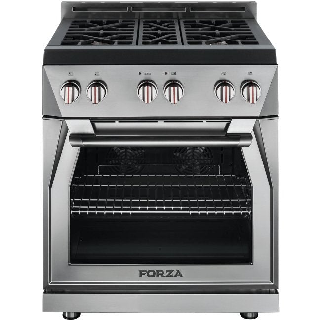 Forza 30-Inch 5.2 cu. ft. Stainless Steel Pro-Style Gas Range in Radicale Red (FR304GN-R)