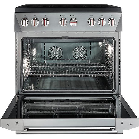 Forza 36-Inch 6.0 cu. ft. Stainless Steel Pro-Style Gas Range in Audace Black (FR366GN-K)
