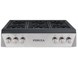 Forza 36-Inch Professional Rangetop in Stainless Steel (FRT366GN)