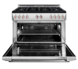 Forza 48-Inch 7.8 cu. ft. Stainless Steel Pro-Style Gas Range in Audace Black (FR488GN-K)