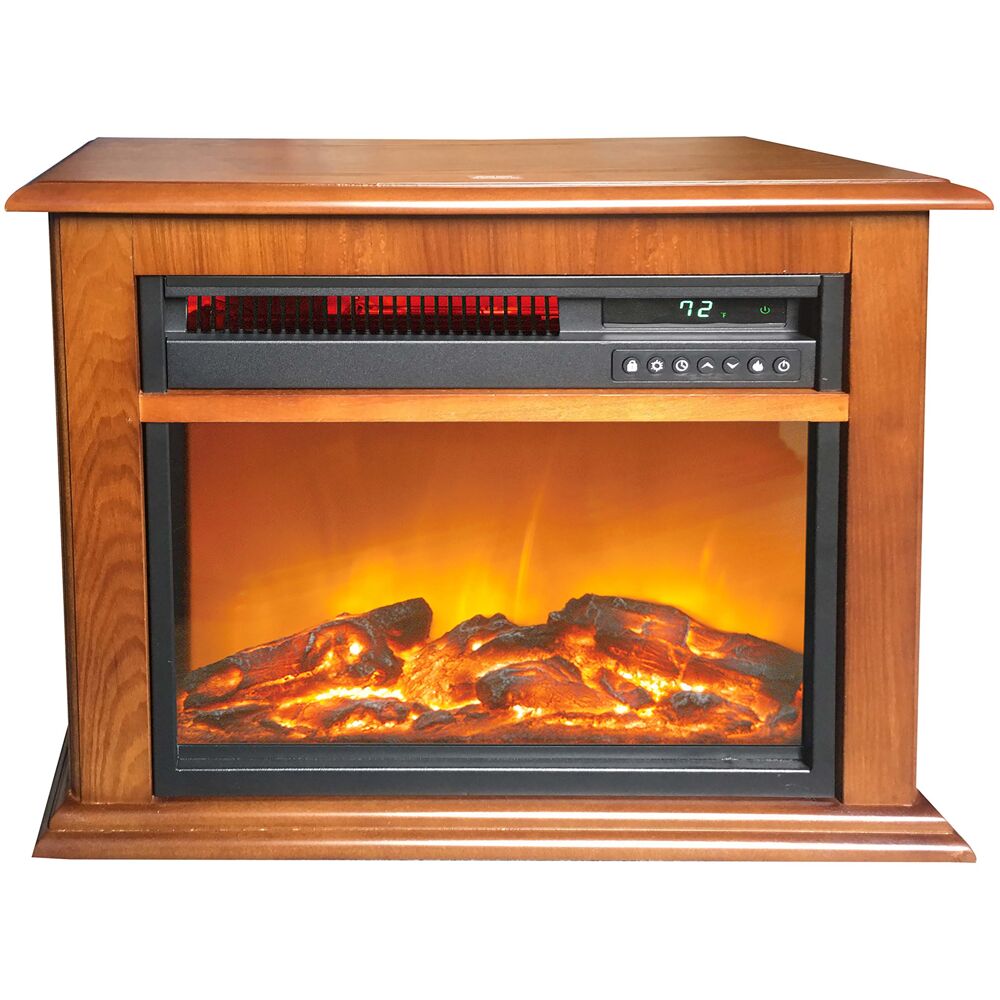 LifeSmart FP1052-OAK 3-element small infrared fireplace with trim and feet