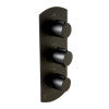 Black Matte 3-Way Thermostatic Valve Shower Mixer Round Knobs