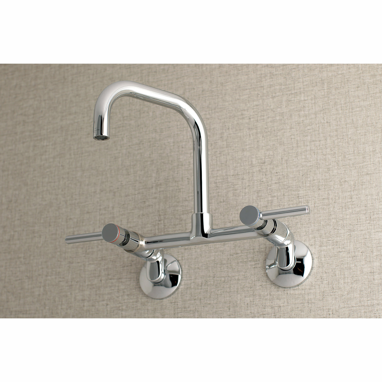 Kingston Brass Concord 8-Inch Adjustable Center Wall Mount Kitchen Faucet, Polished Chrome