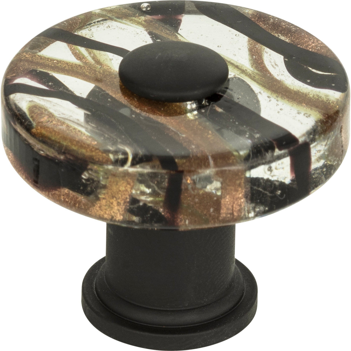 Atlas Homewares Milky Way Glass Round Knob 1 1/2 Inch Aged Bronze
