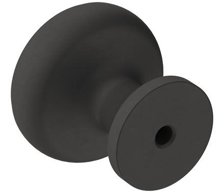 Amerock Cabinet Knob Matte Black 1-1/8 inch (29 mm) Diameter Ville 1 Pack Drawer Knob Cabinet Hardware