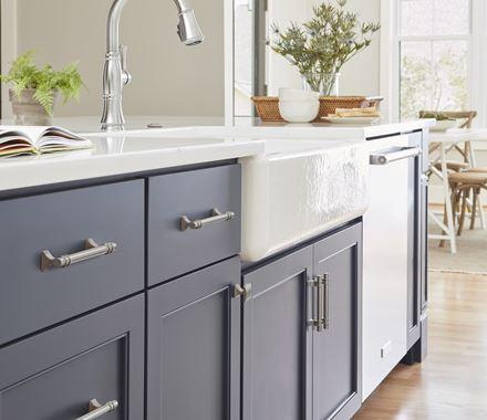 Amerock Cabinet Pull Satin Nickel 3-3/4 inch (96 mm) Center to Center Davenport 1 Pack Drawer Pull Drawer Handle Cabinet Hardware