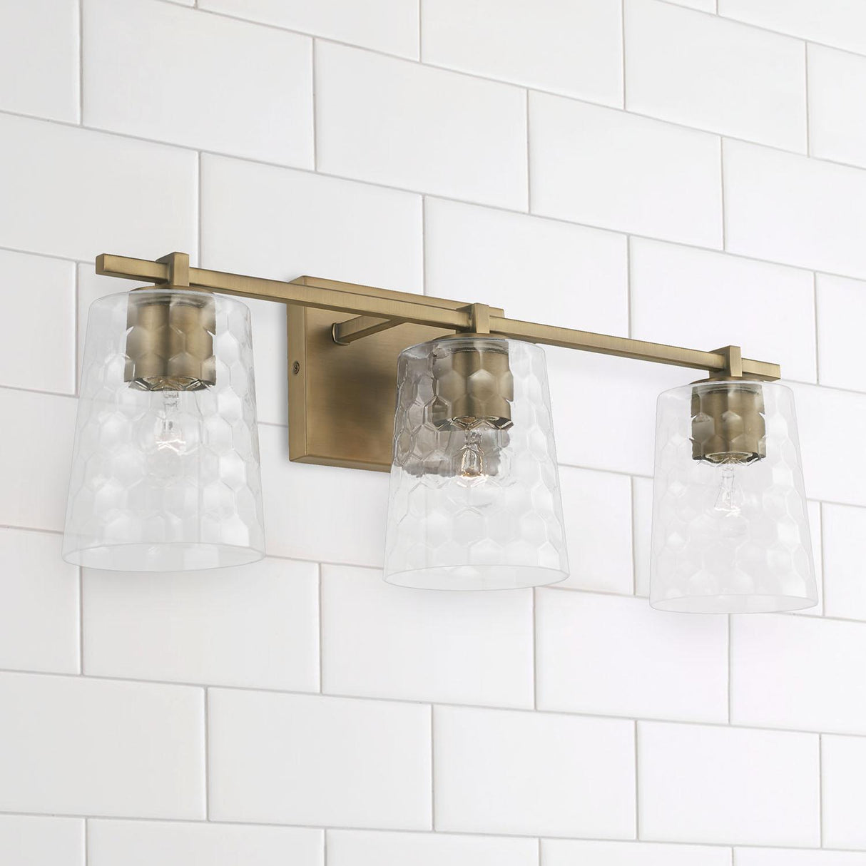 Capital Lighting 143531AD-517 Burke 3 Light Vanity Aged Brass